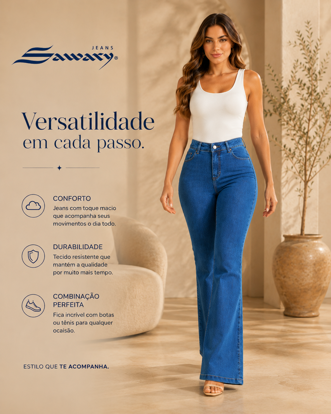 Jeans Sawary Boot Cut 283245.     (Si Lycra)