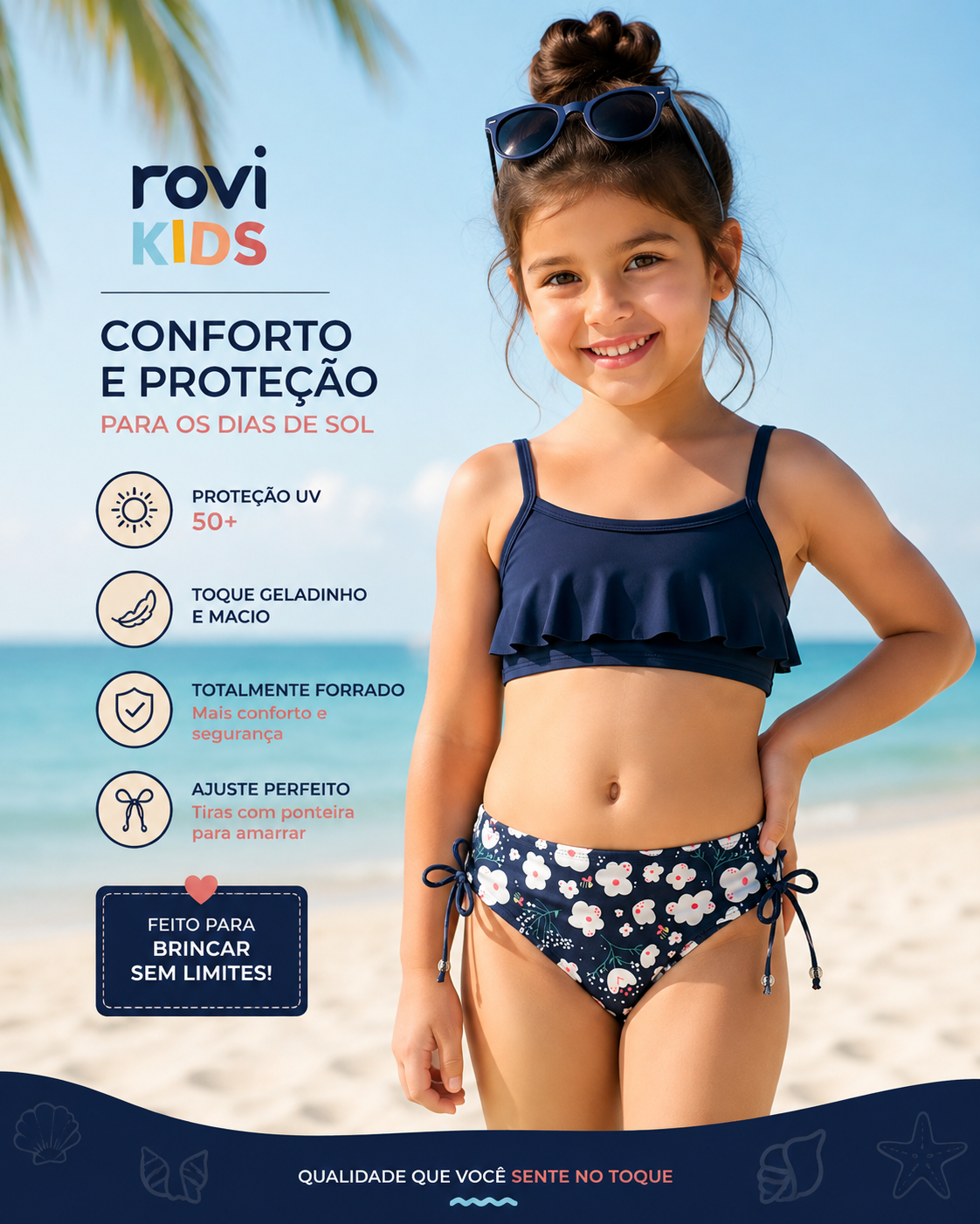 Conjunto Blusa Com Calcinha Infantil UV Rovi Kids 3146392