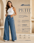 Calça Jeans Sawary Super Wide Leg Petit -283572 (No Lycra)