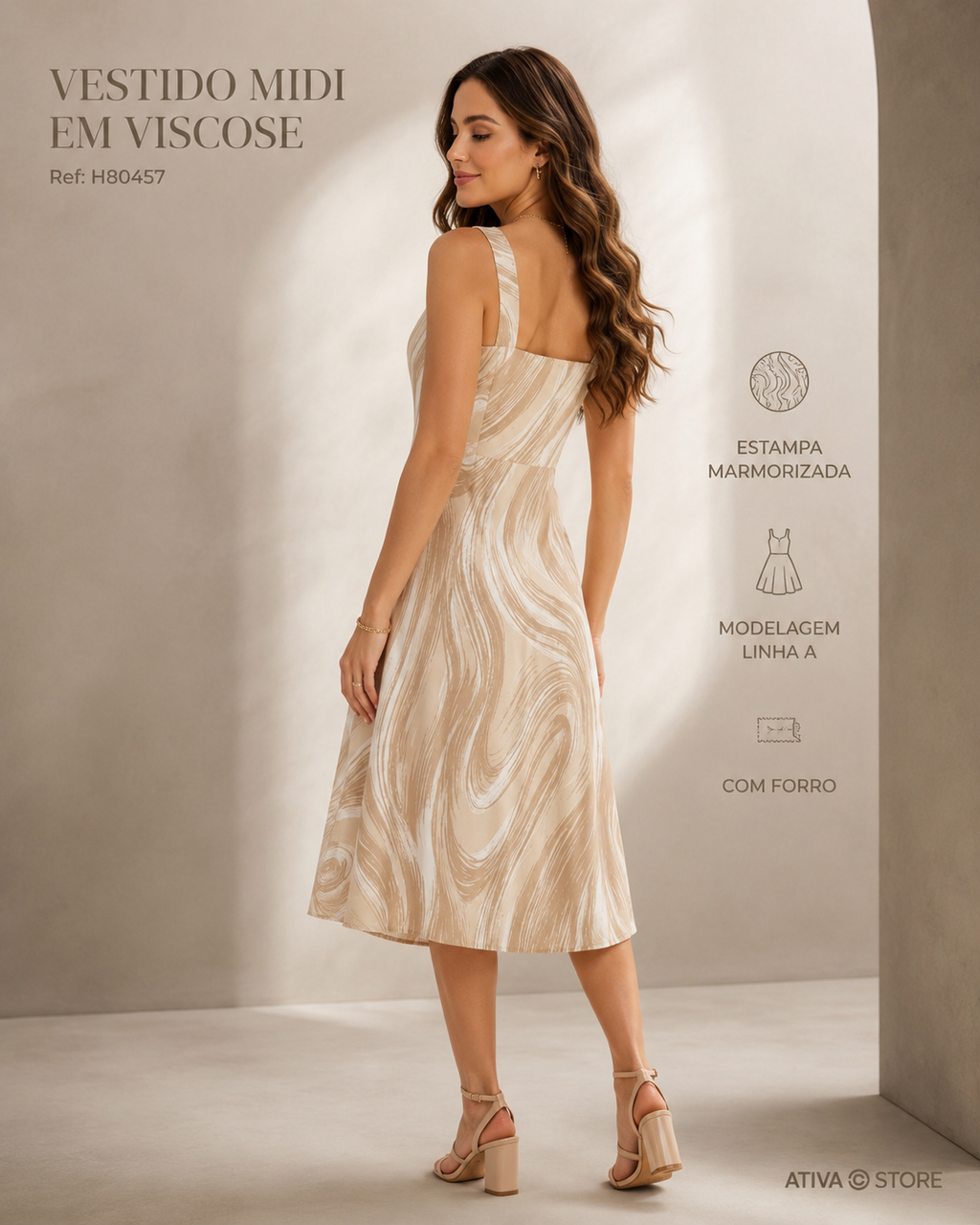 Vestido Midi em Viscose - Ref: H80457