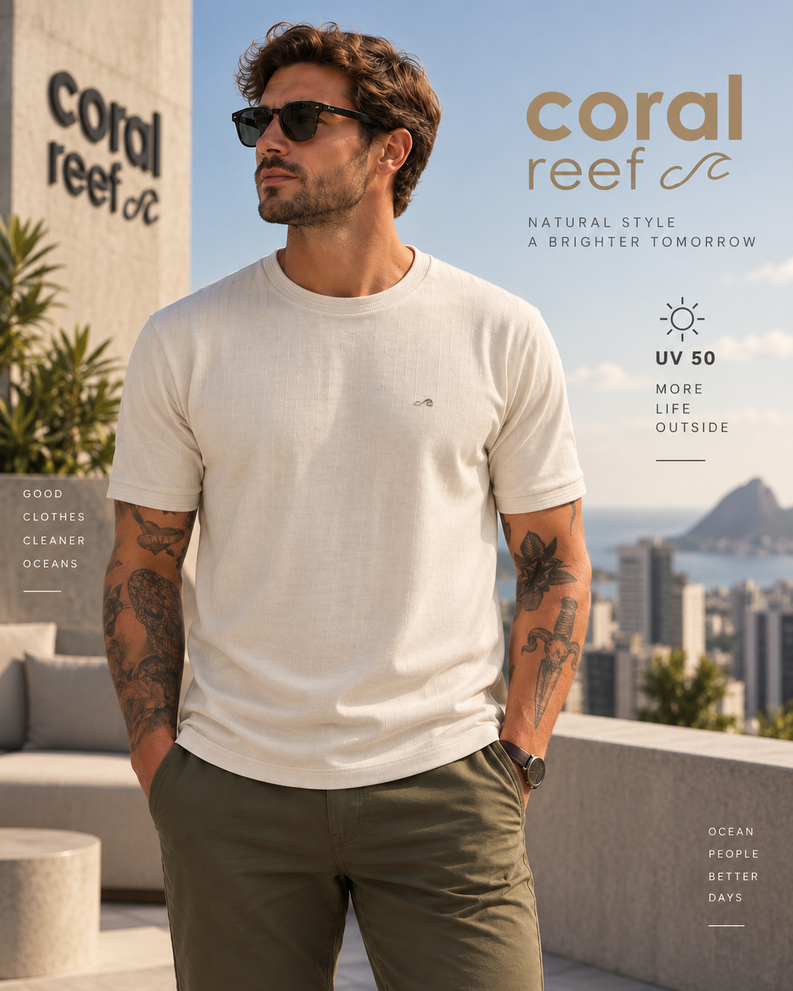 Blusa masculina Coral Reef