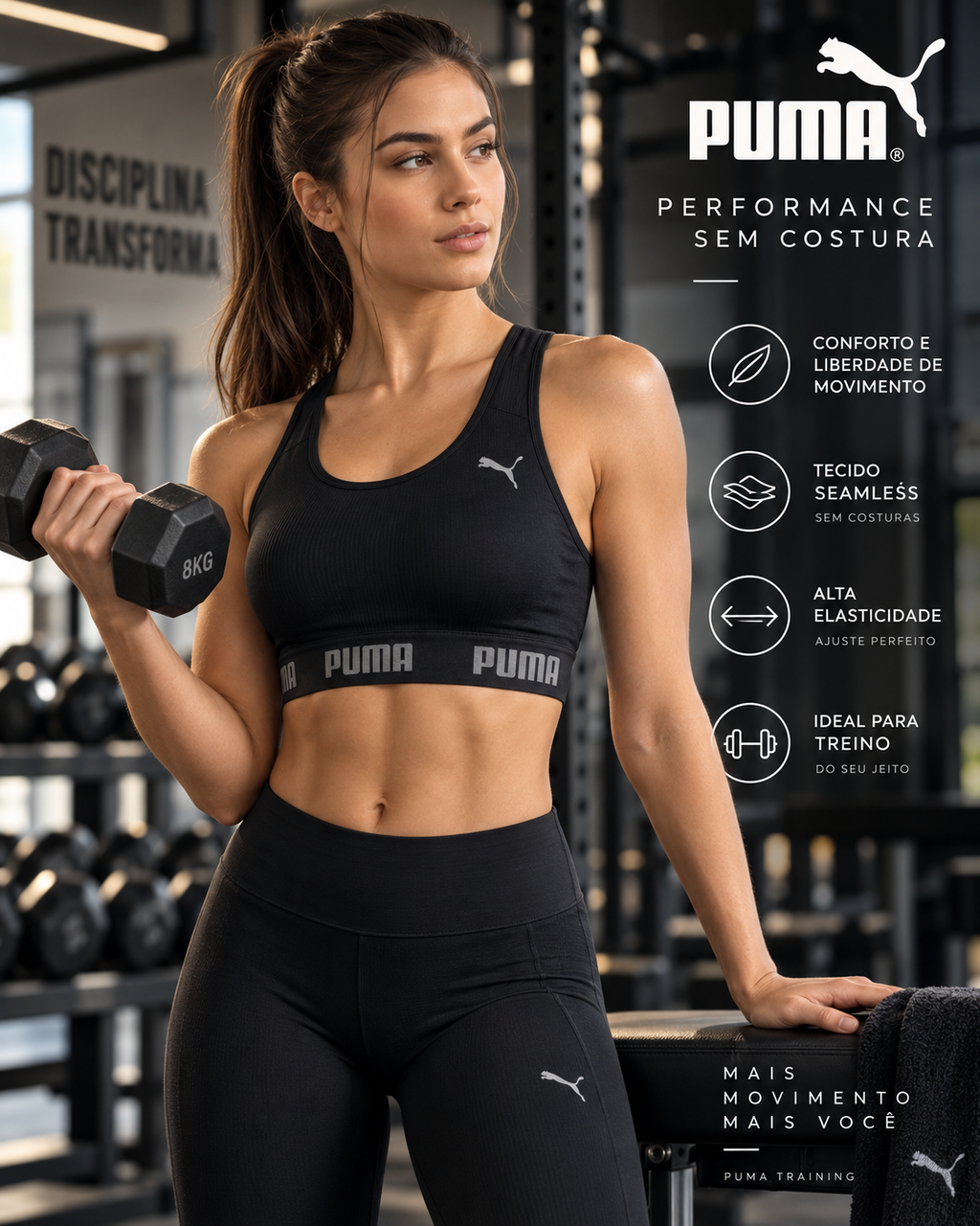 Top puma sem costura