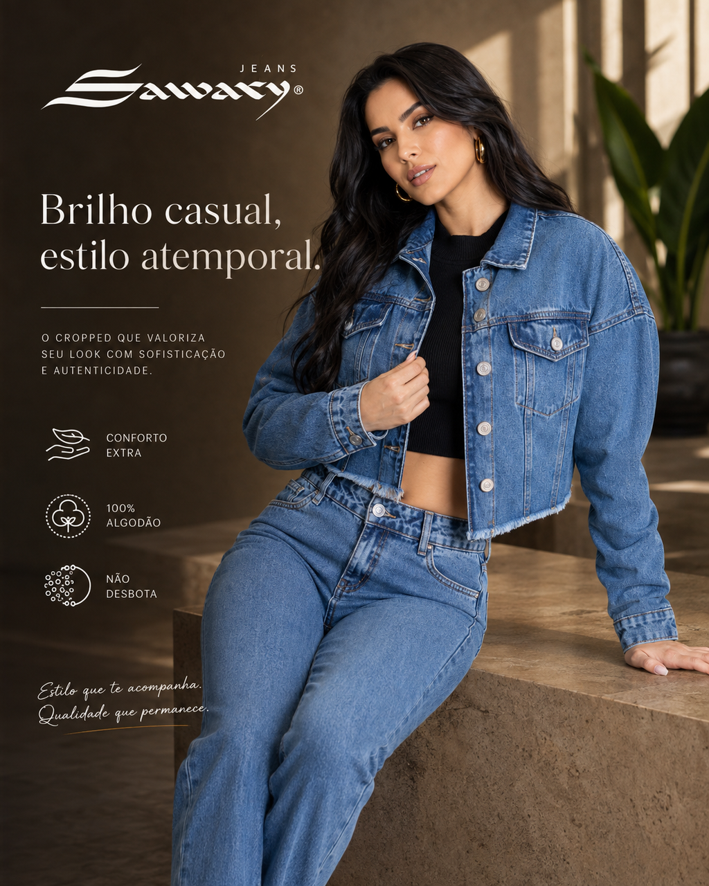 Jaqueta Jeans Sawary - 283251    (No Lycra)