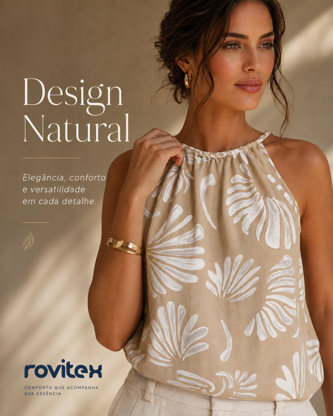 Blusa Feminina Com Alça Meia Malha Rovitex Marrom