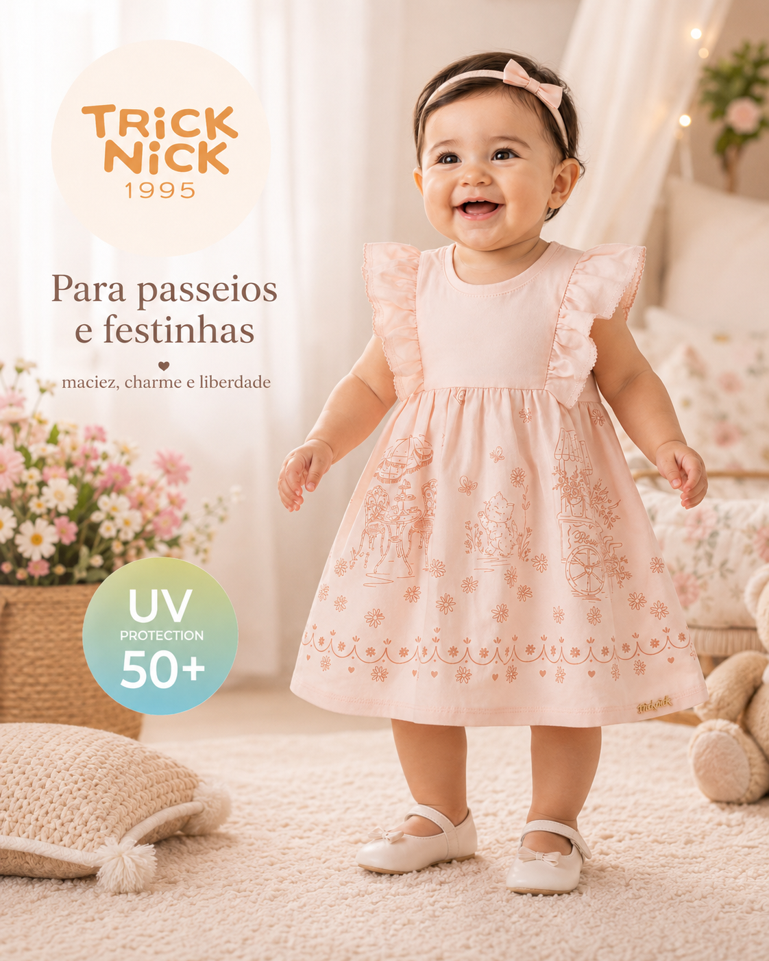 Vestido Infantil Feminino Estampado Trick 1137120