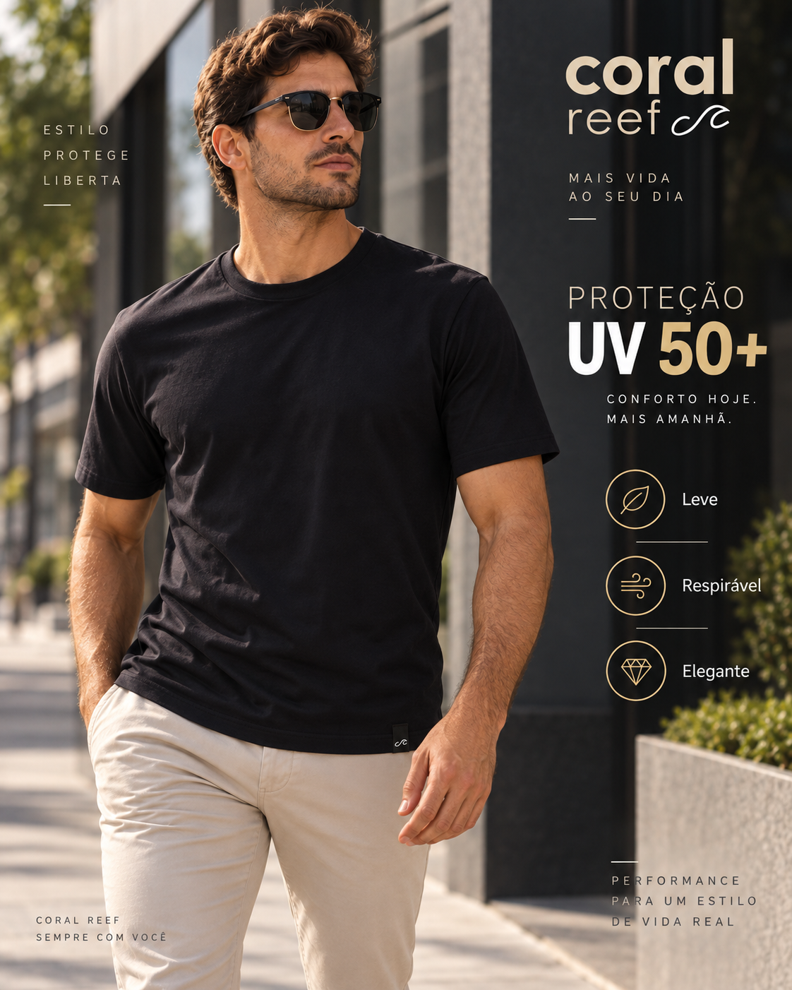 Blusa masculina Coral Reef