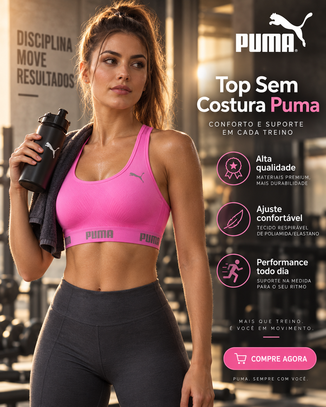 Top puma sem costura