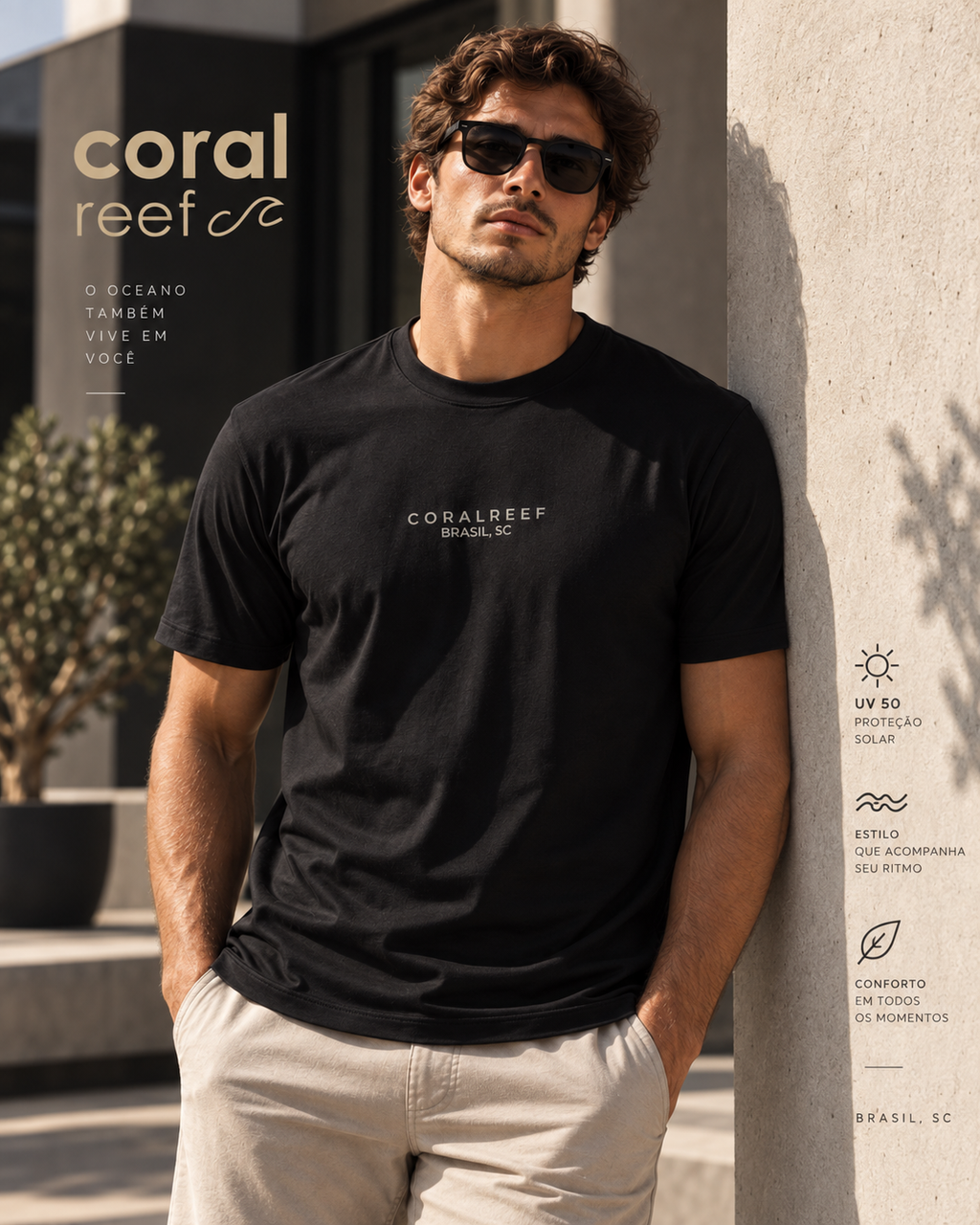 Blusa masculina Coral Reef