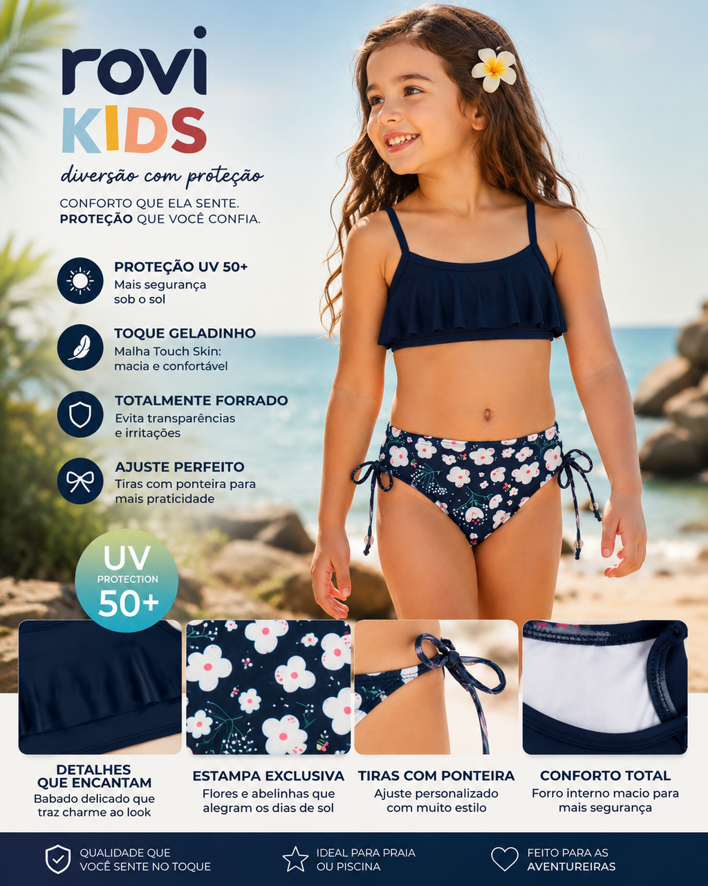 Conjunto Blusa Com Calcinha Infantil UV Rovi Kids 3146392