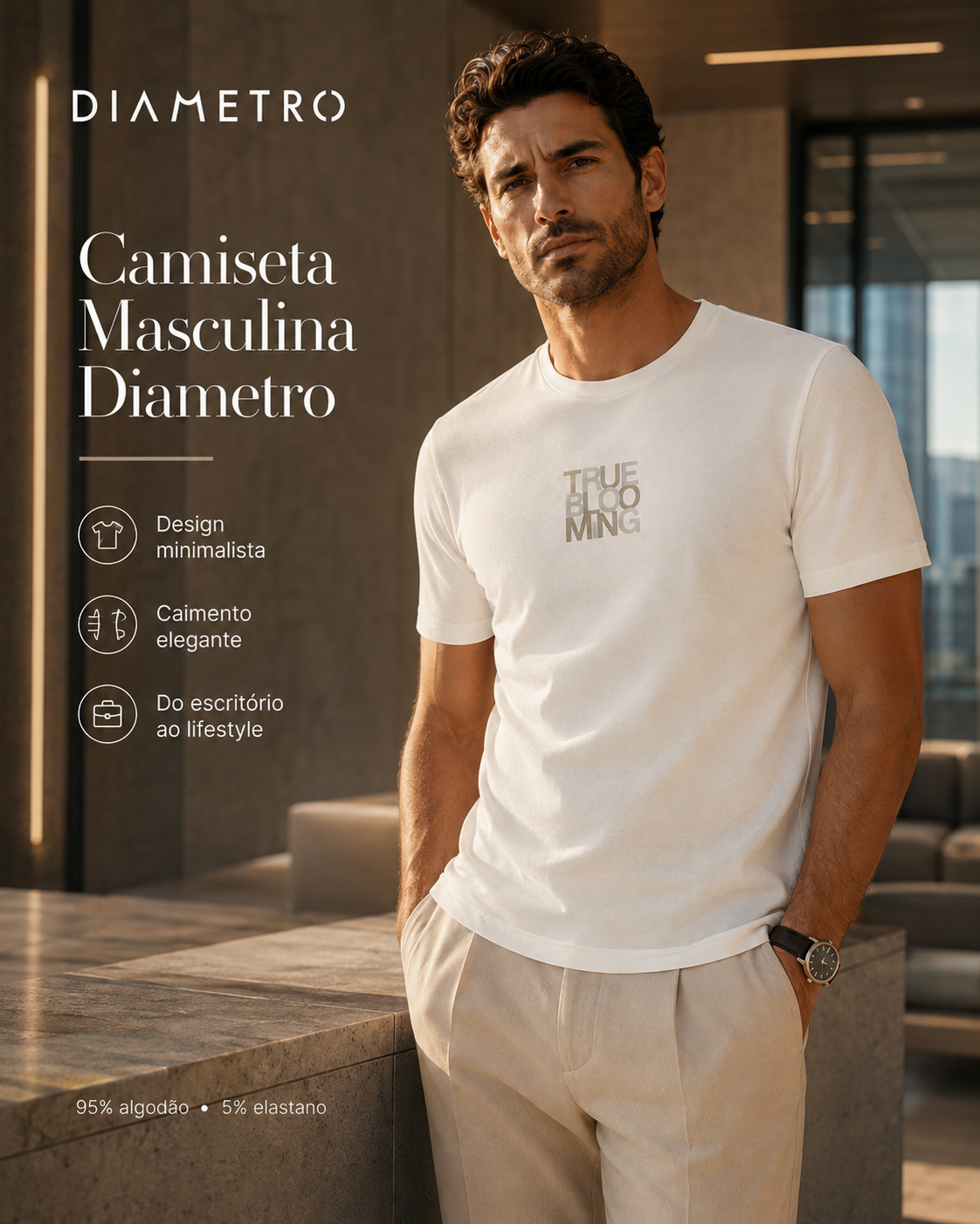 Camiseta Masculina Meia Malha Com Estampa Diametro D010905