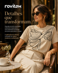 Camiseta Feminina Meia Malha Com Estampa Rovitex 6177635
