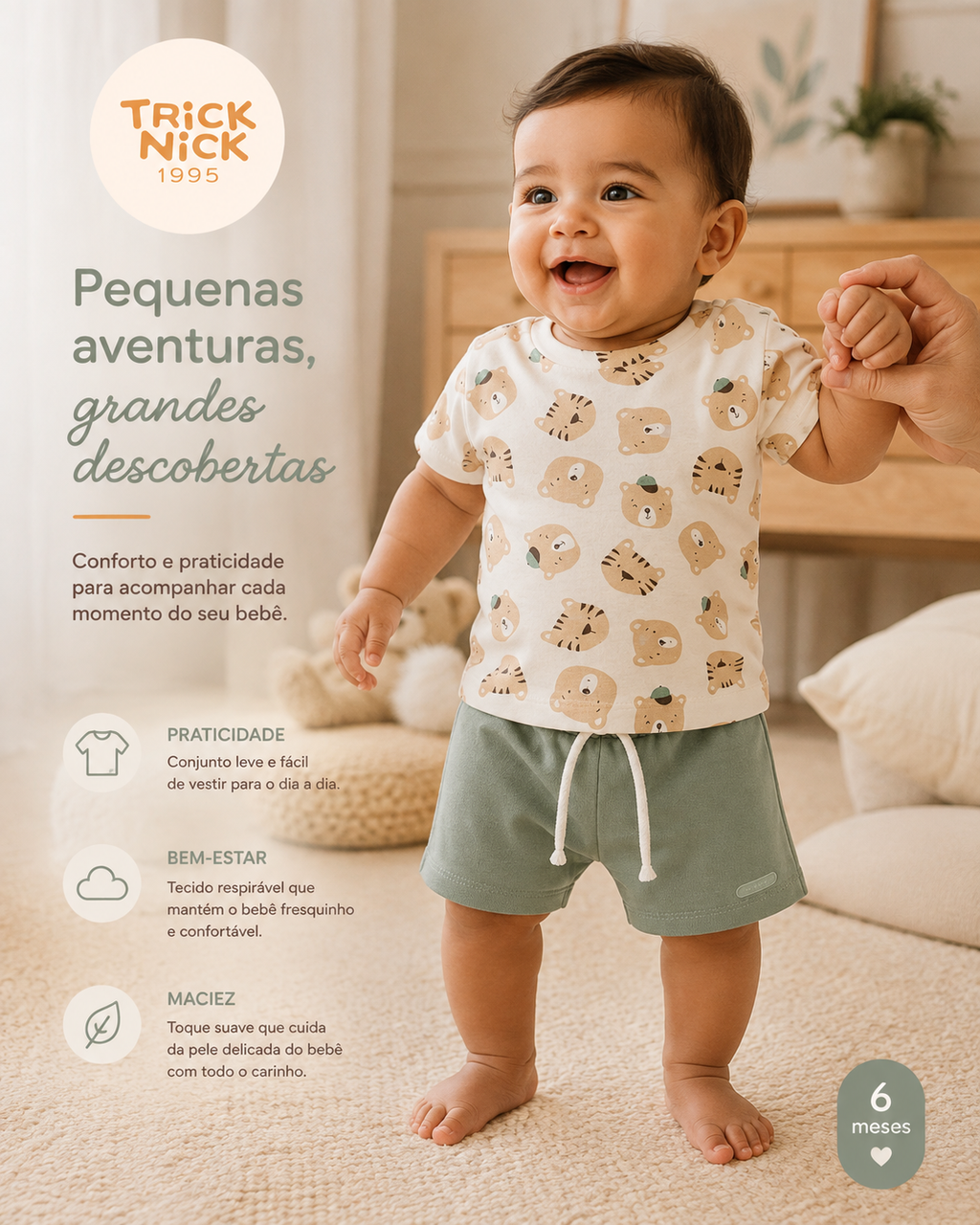 Conjunto Infantil Camiseta Com Bermuda Trick Nick 1027360