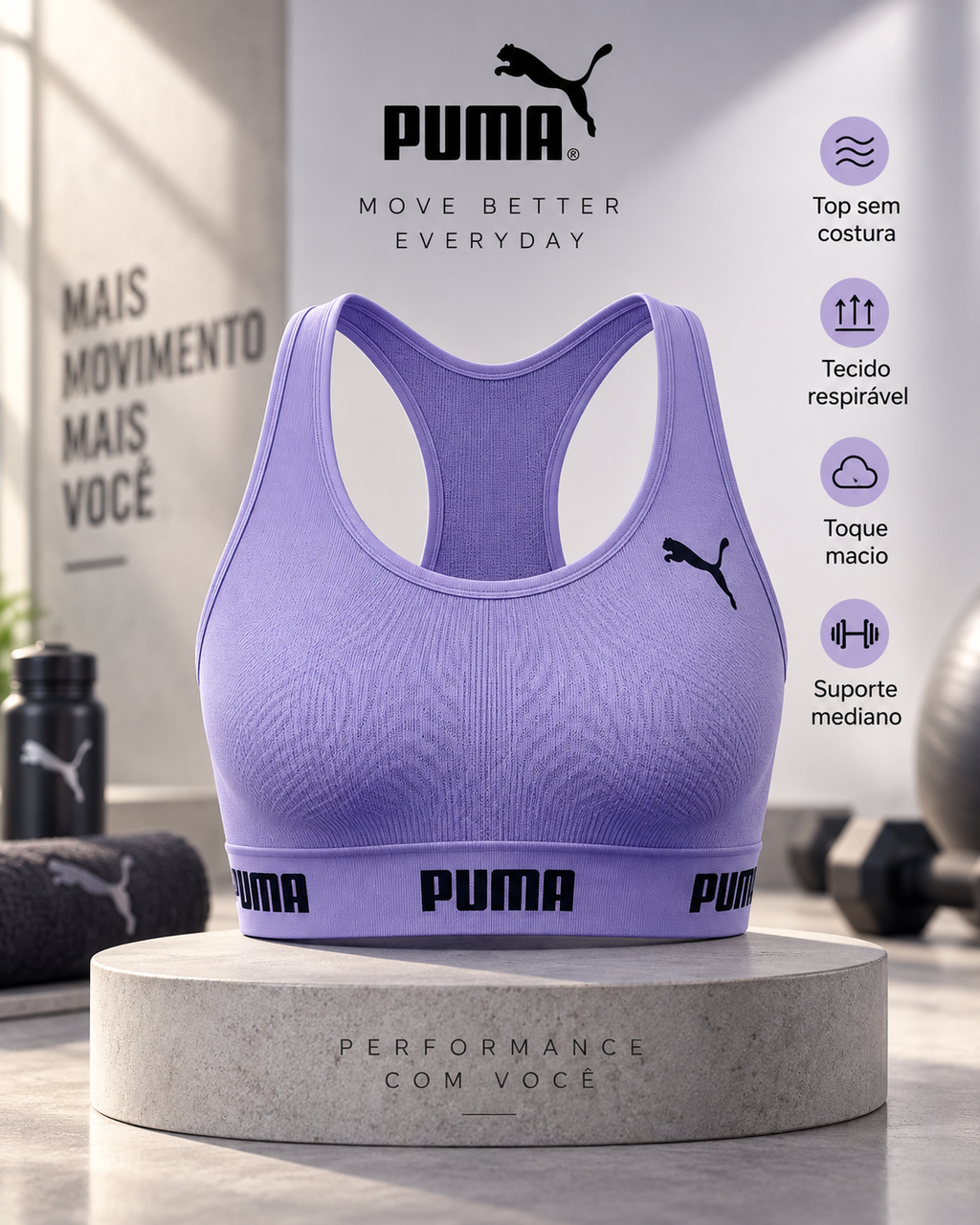 Top puma sem costura