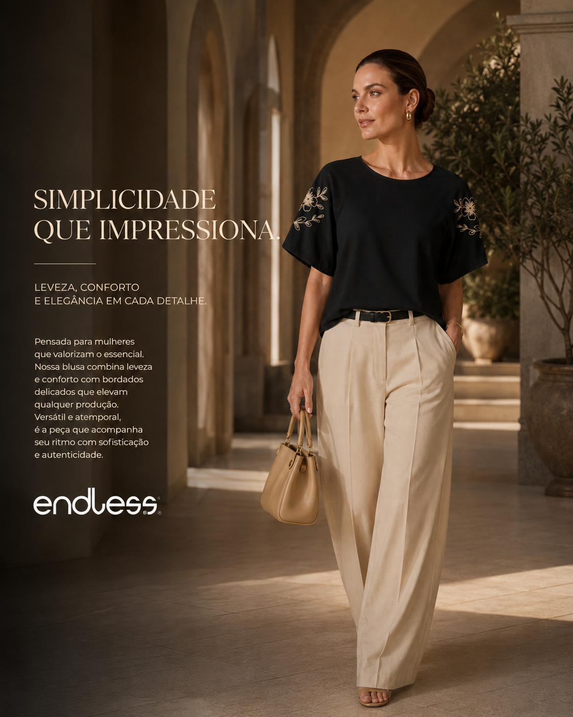 Blusa Feminina Com Bordado E Manga Raglan Endless E16063