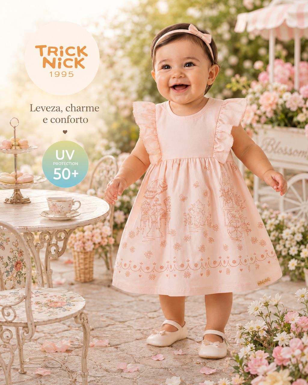 Vestido Infantil Feminino Estampado Trick 1137120