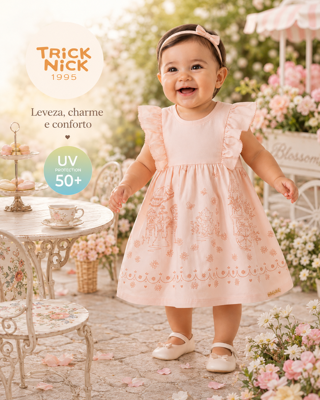 Vestido Infantil Feminino Estampado Trick 1137120