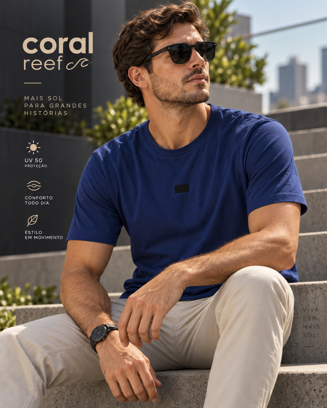 Blusa masculina Coral Reef