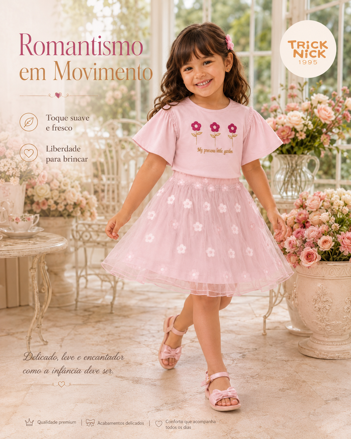 Conjunto Infantil Blusa Com Saia Trick Nick 1171422