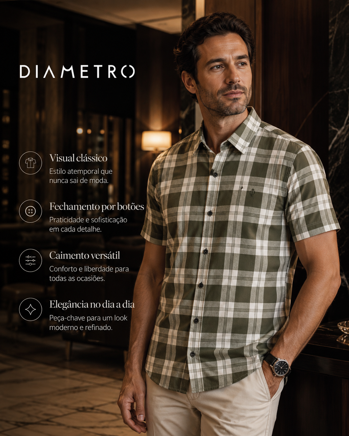 Camisa Masculina Xadrez Diametro
D00647