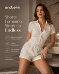 Shorts Feminino PU Sintético Endless Bege E15121