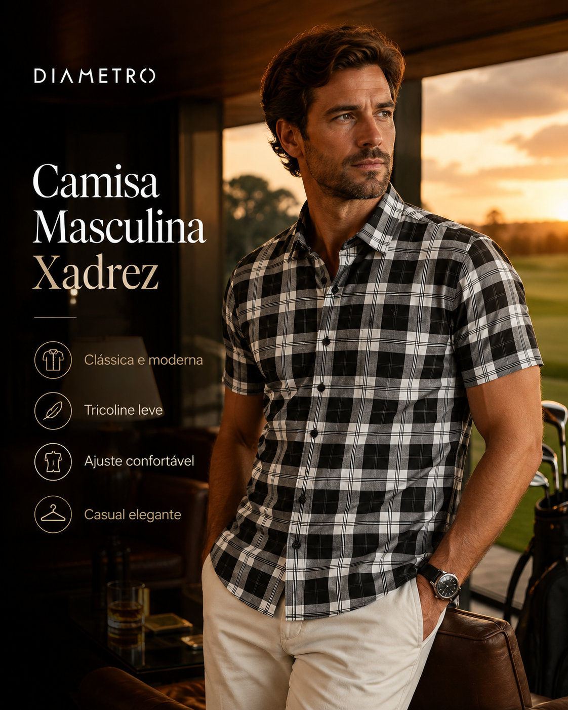 Camisa Masculina Xadrez Diametro
D00647