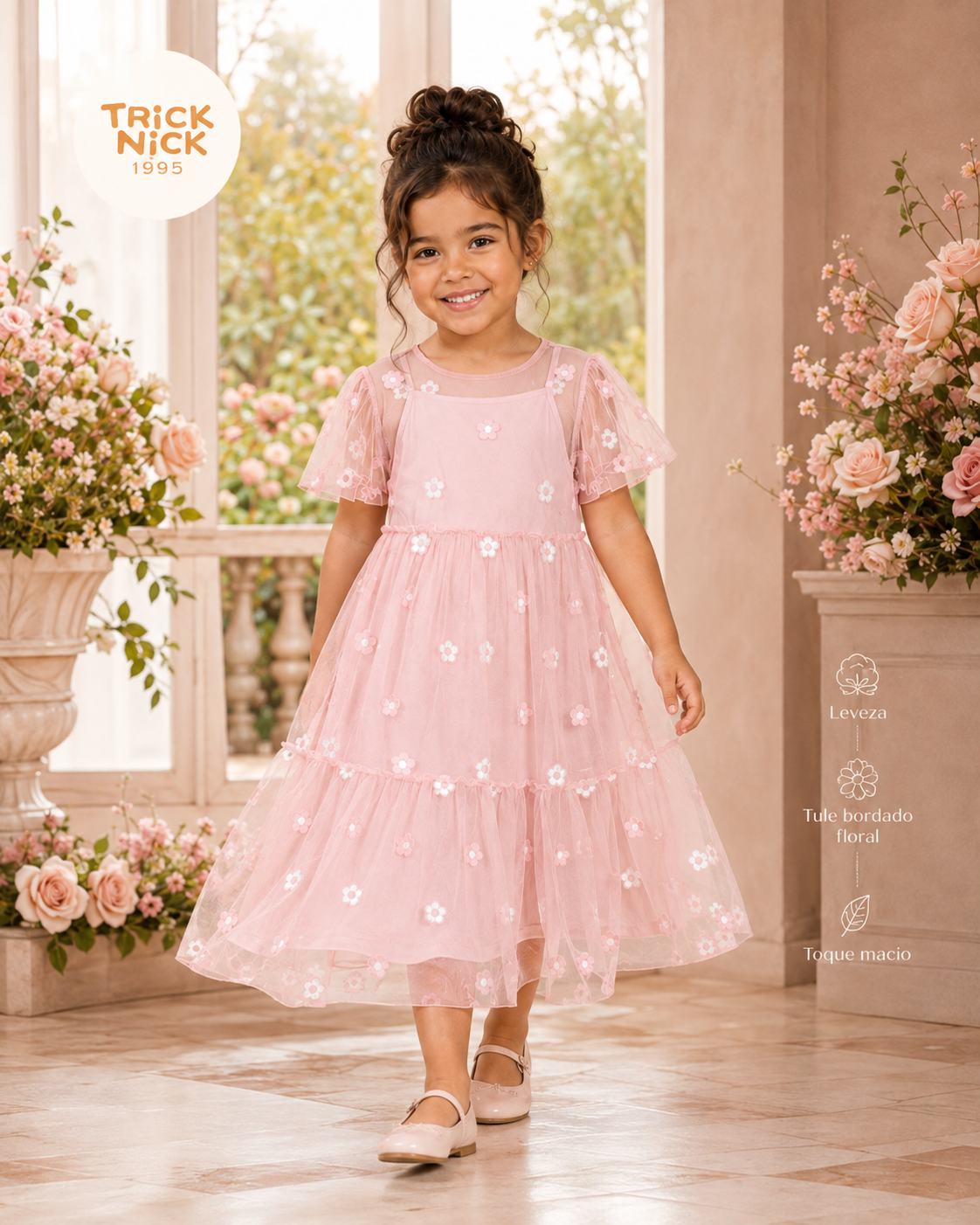 Vestido Infantil Com Sobreposição Trick Nick 1171412