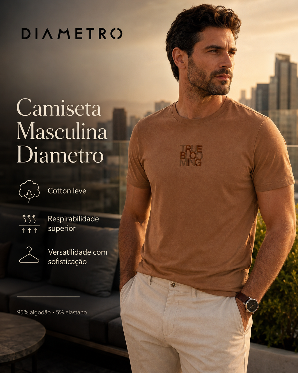 Camiseta Masculina Meia Malha Com Estampa Diametro D010905