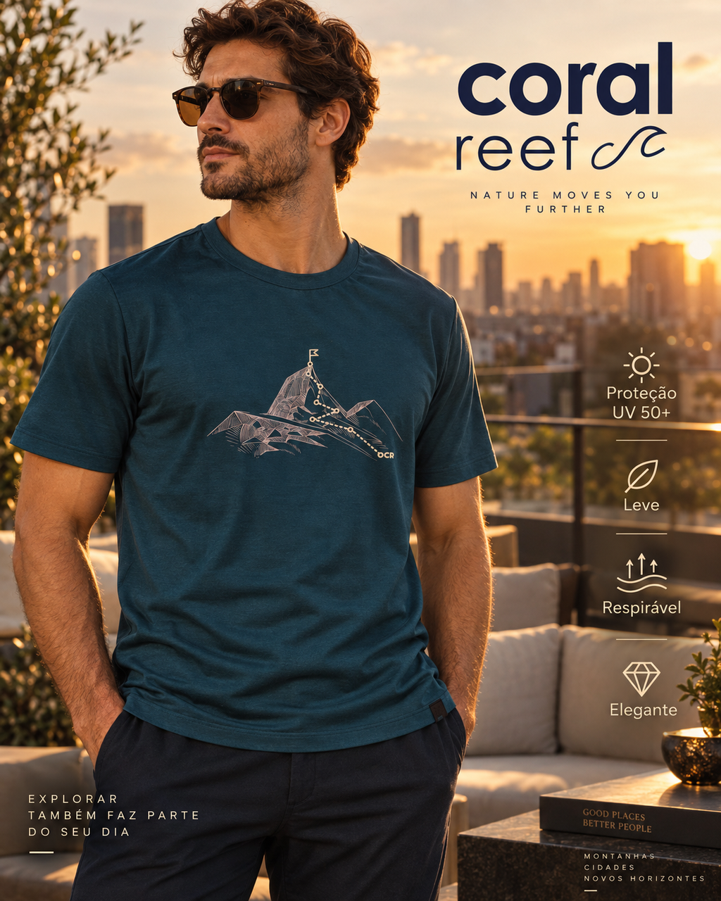 Blusa masculina Coral Reef