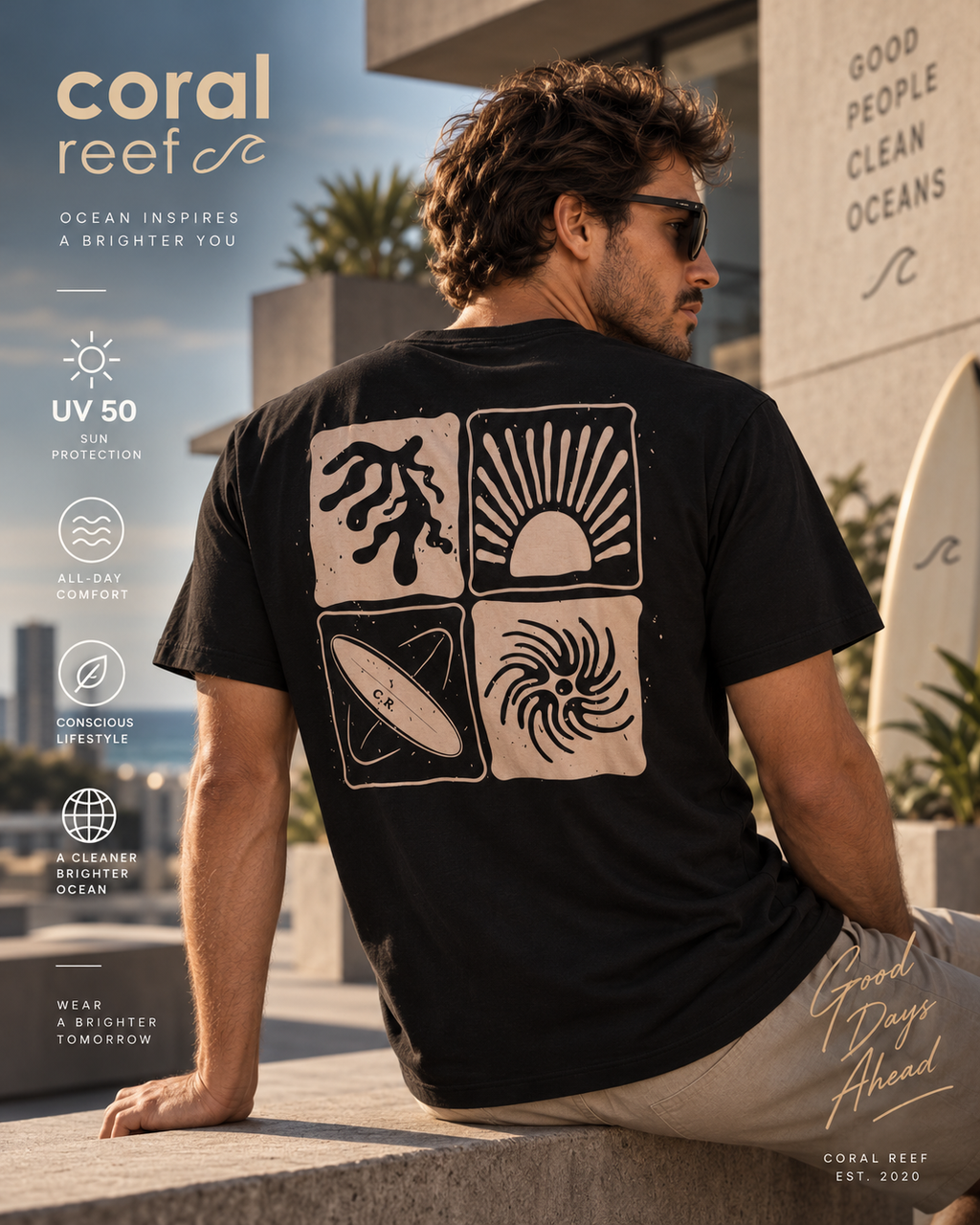 Blusa masculina Coral Reef