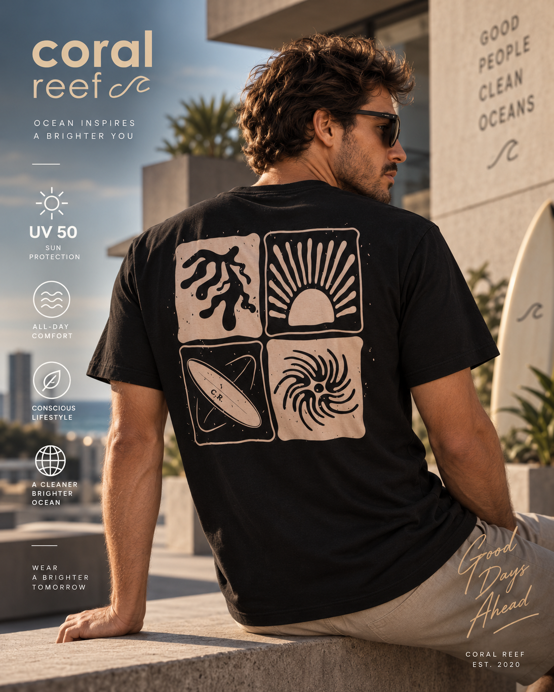 Blusa masculina Coral Reef