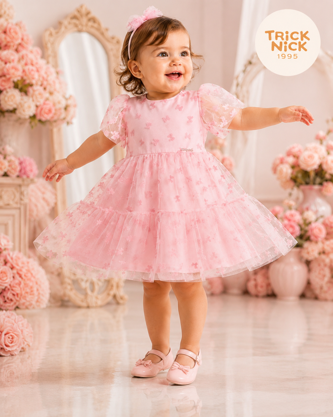 Vestido Feminino Infantil Com Tule Trick Nick 1171361