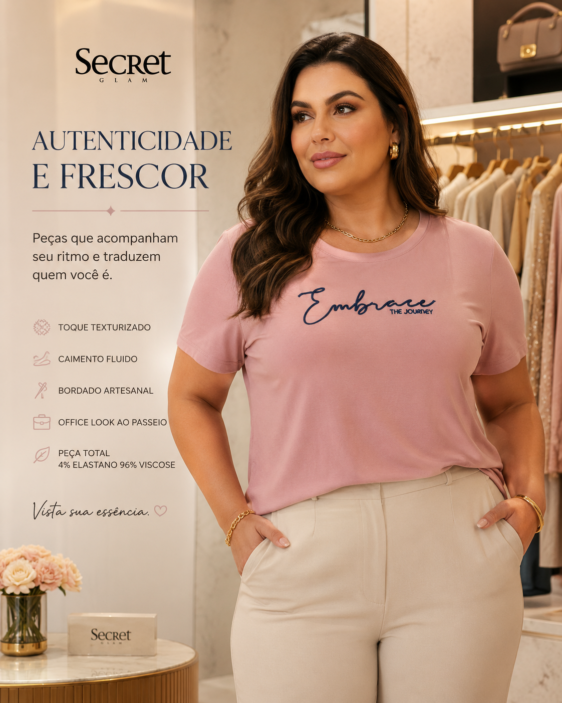 Blusa Feminina Com Bordado Secret Glam S02155