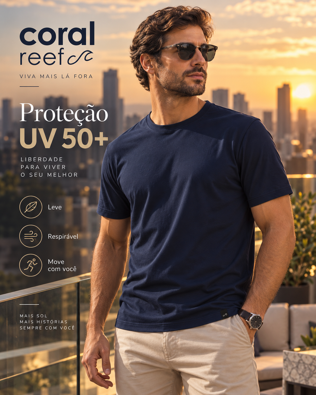 Blusa masculina Coral Reef