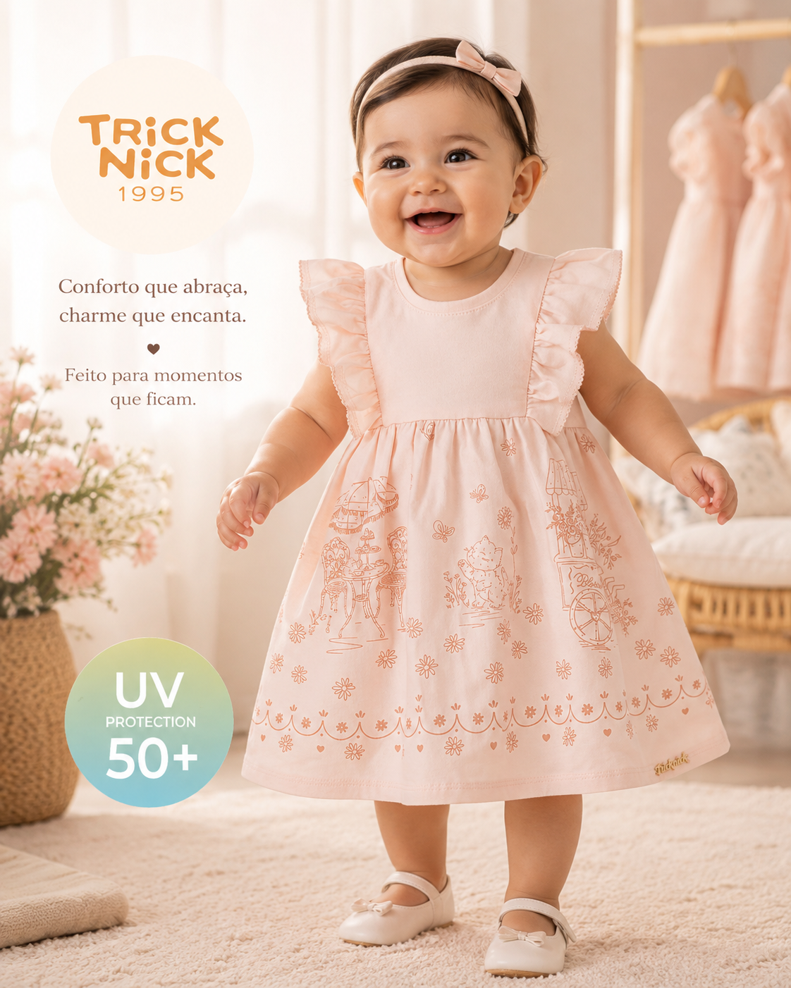 Vestido Infantil Feminino Estampado Trick 1137120