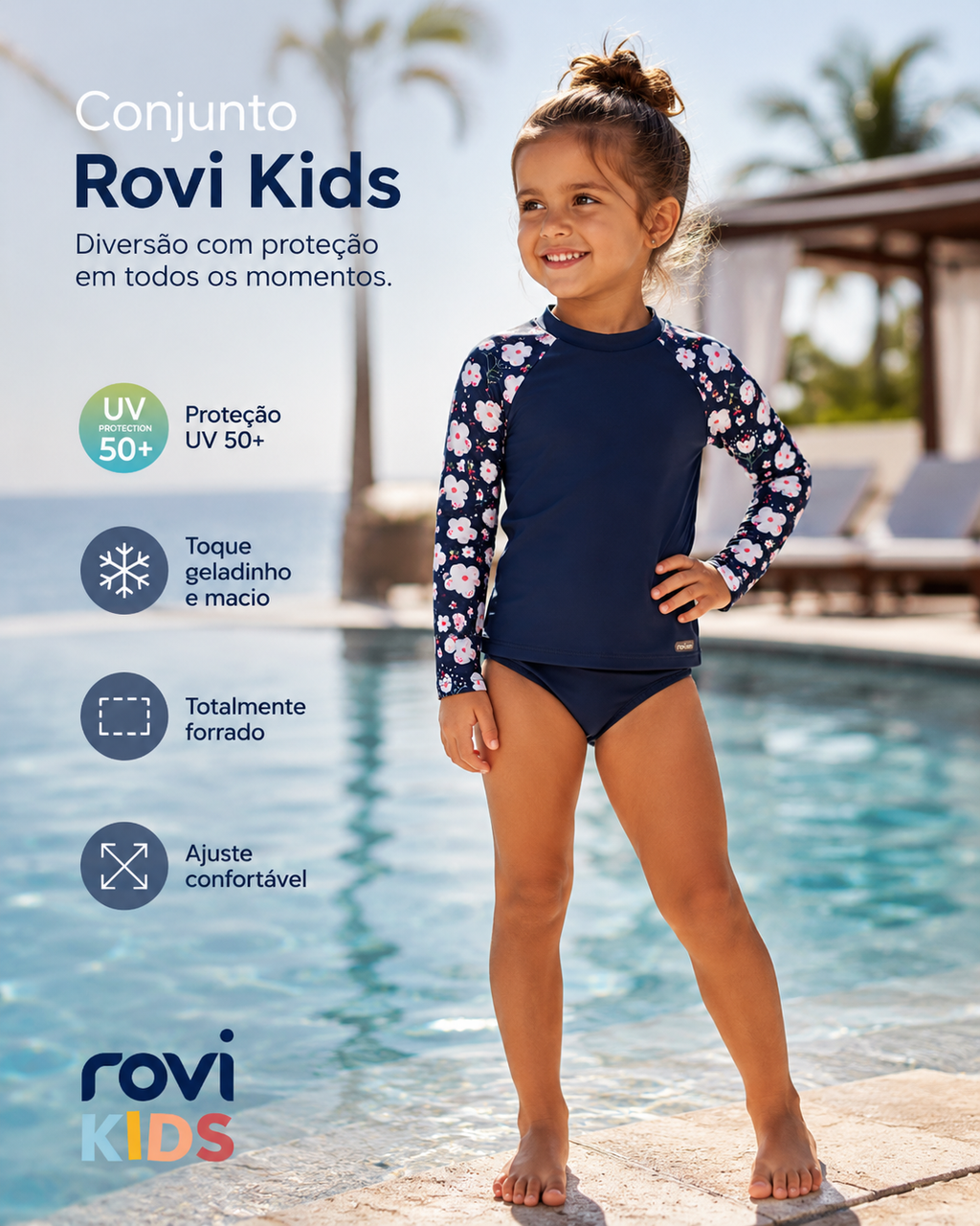 Conjunto Bíquini Infantil Proteção UV Rovi Kids 3146402
