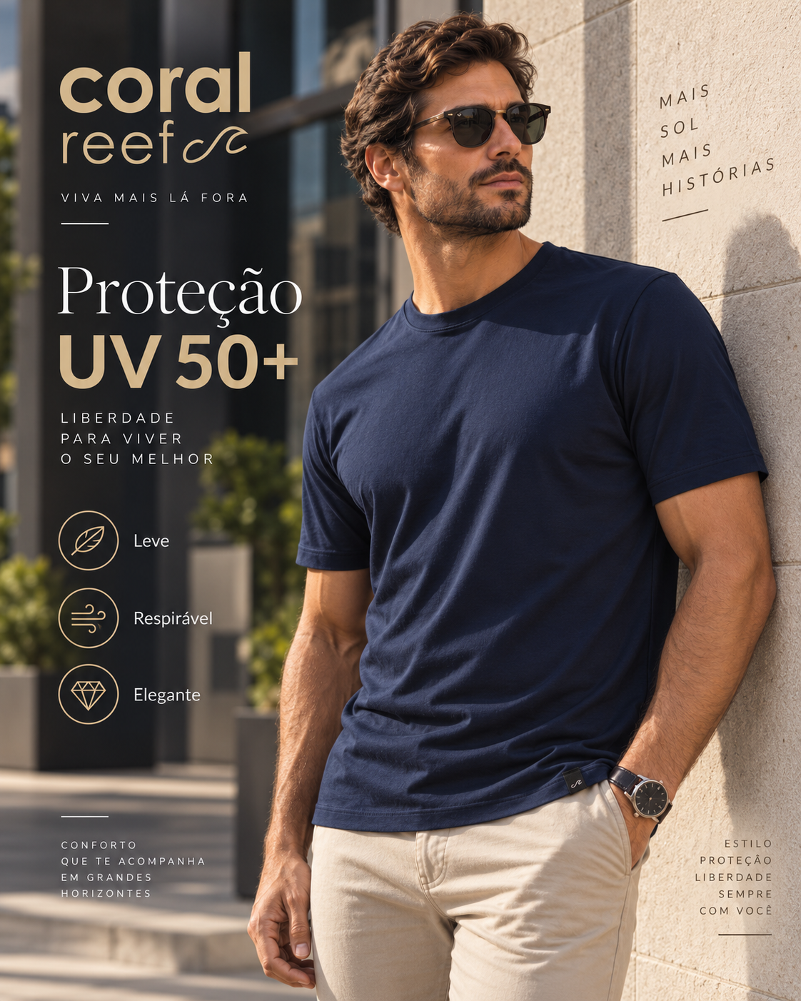 Blusa masculina Coral Reef