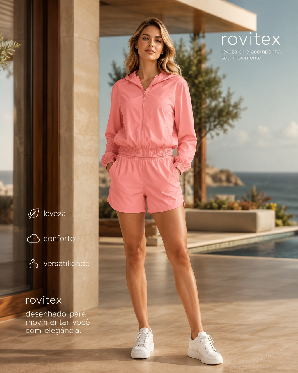 Conjunto Running Tecido Corta Vento Rovitex