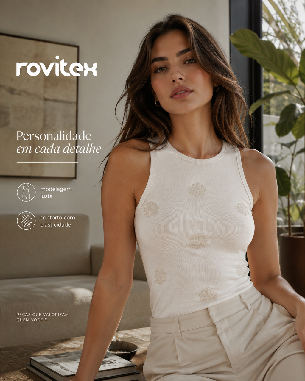 Regata Feminina Ribana Com Estampa Rovitex 6177005