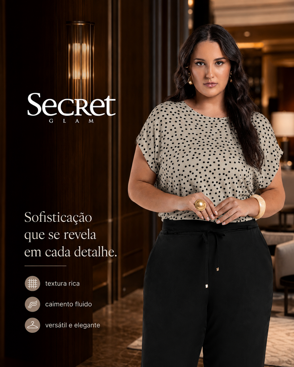Blusa Feminina Manga Morcego Secret Glam S02130