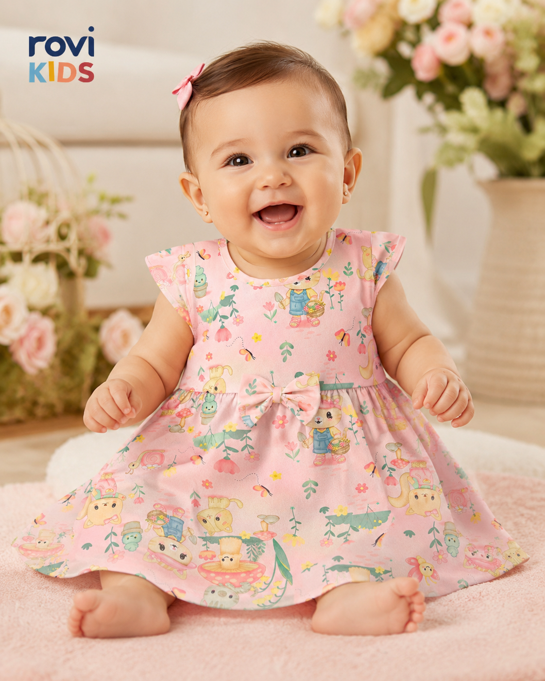 Vestido Infantil Estampado Malha Rovi Kids 6146250