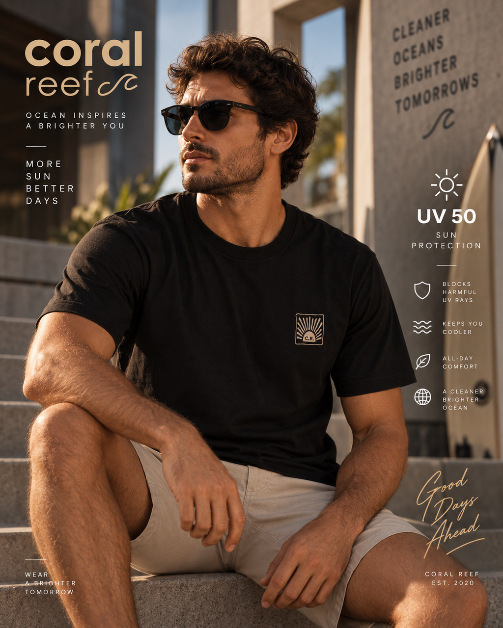 Blusa masculina Coral Reef