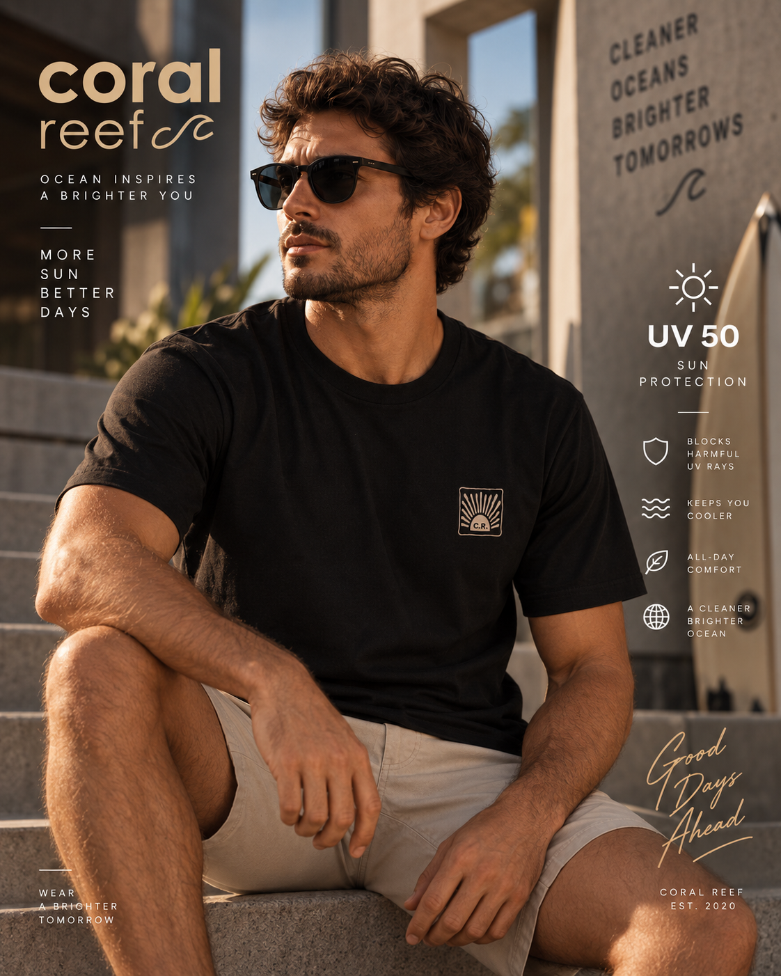 Blusa masculina Coral Reef