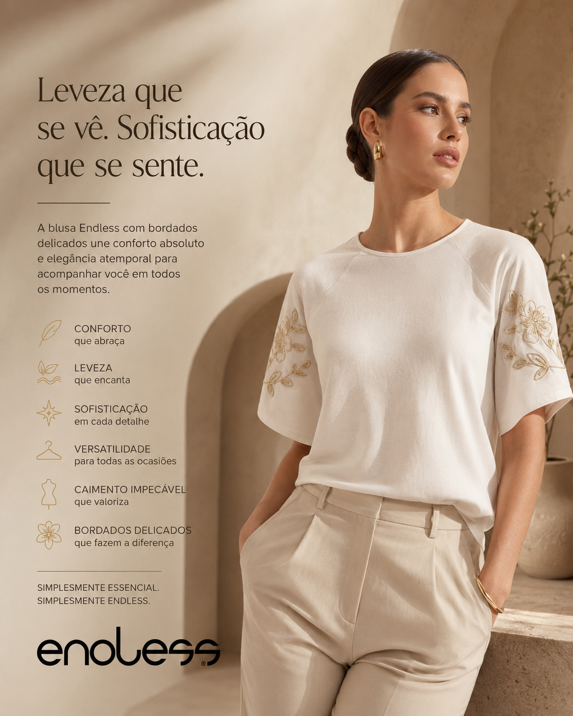 Blusa Feminina Com Bordado E Manga Raglan Endless E16063