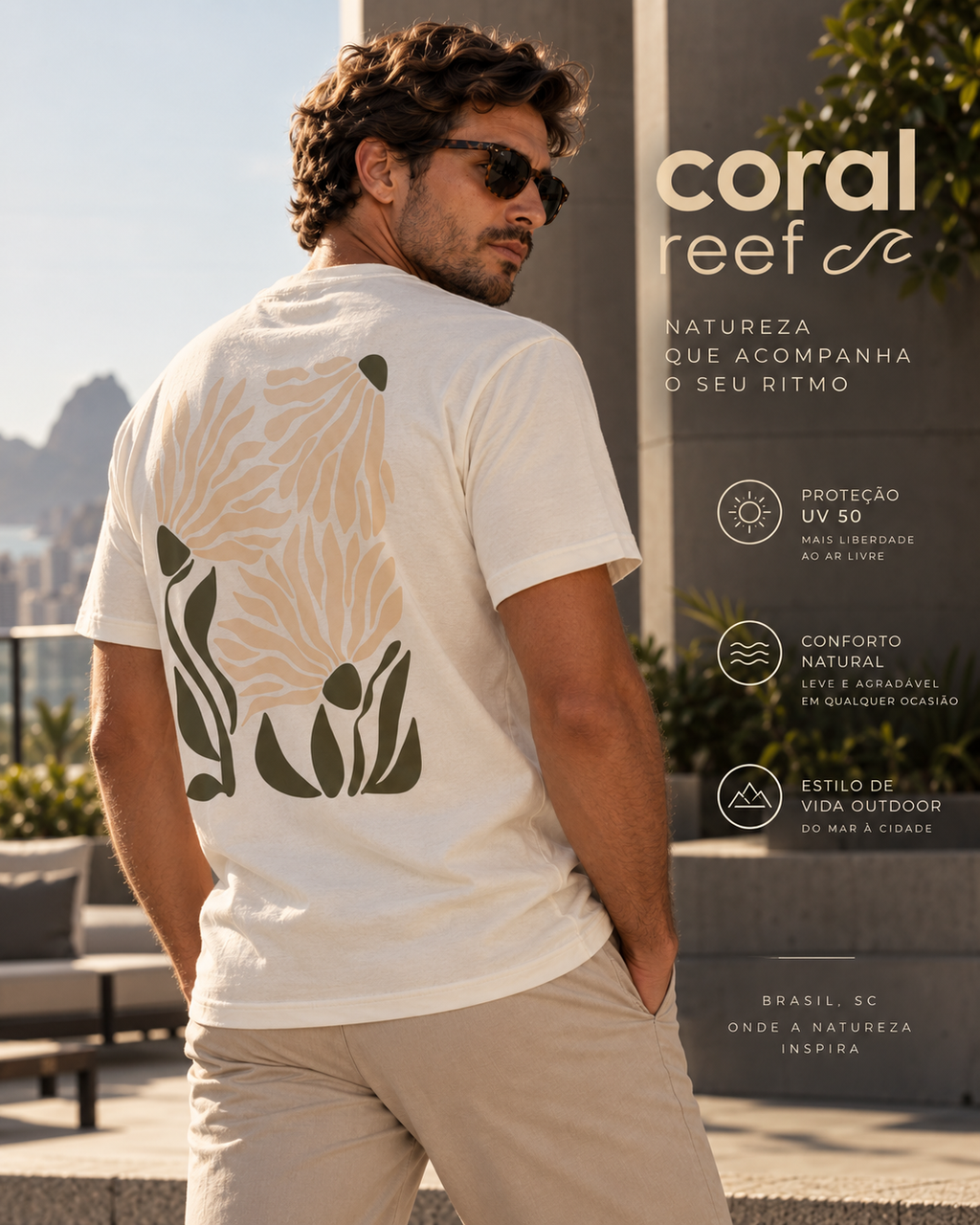 Blusa masculina Coral Reef