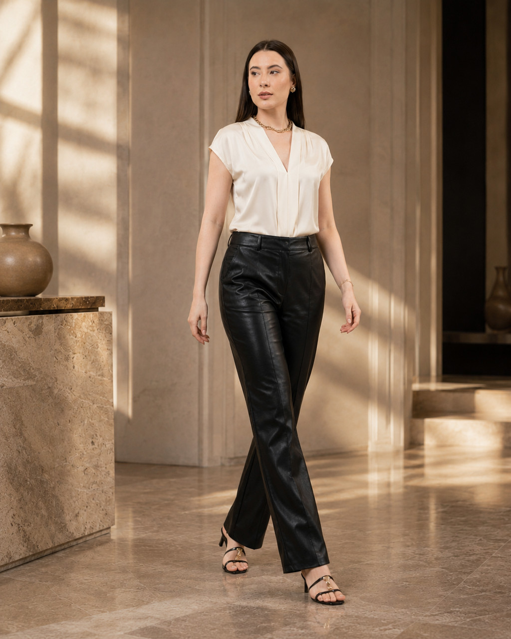Calça corino Cativa
