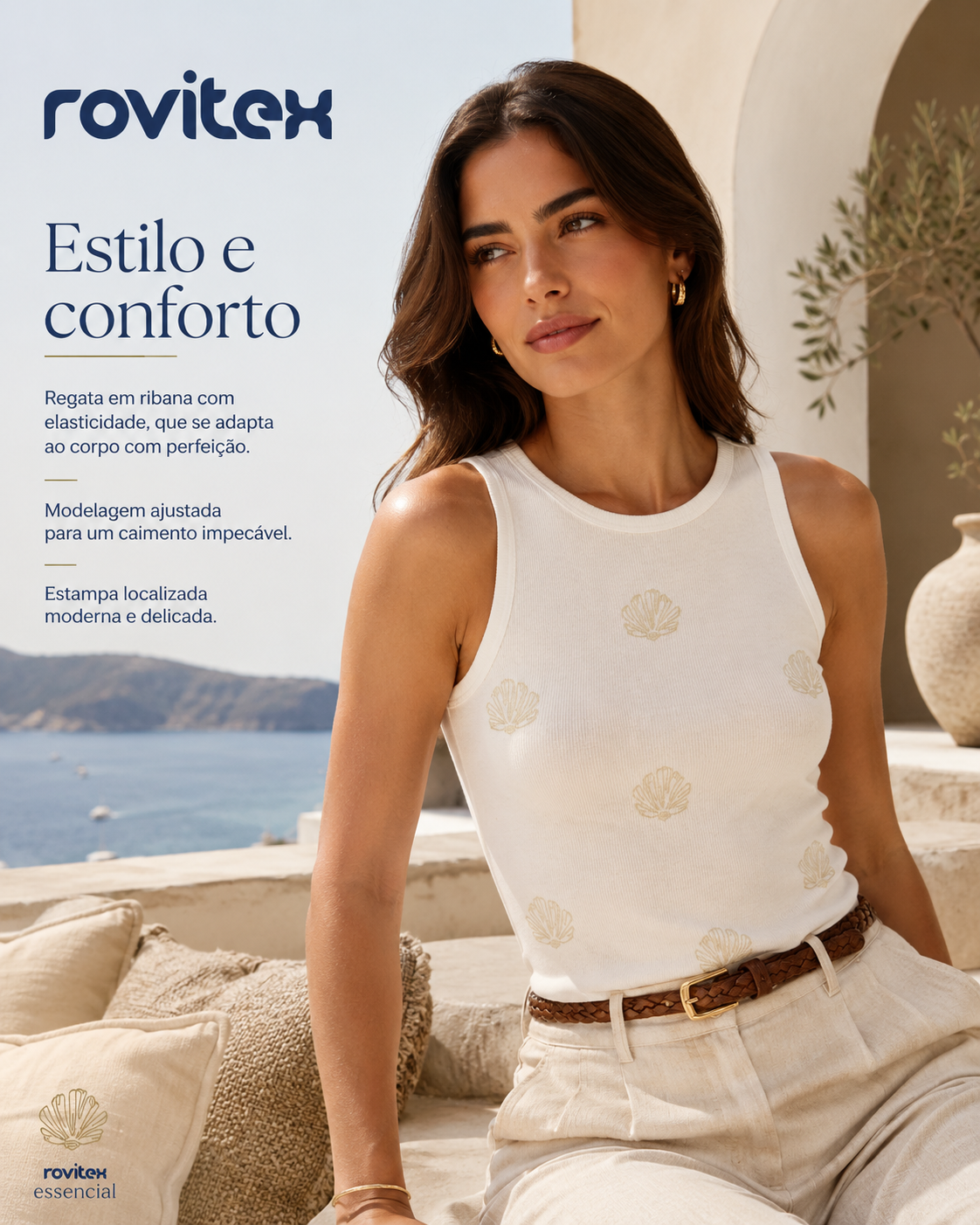 Regata Feminina Ribana Com Estampa Rovitex 6177005