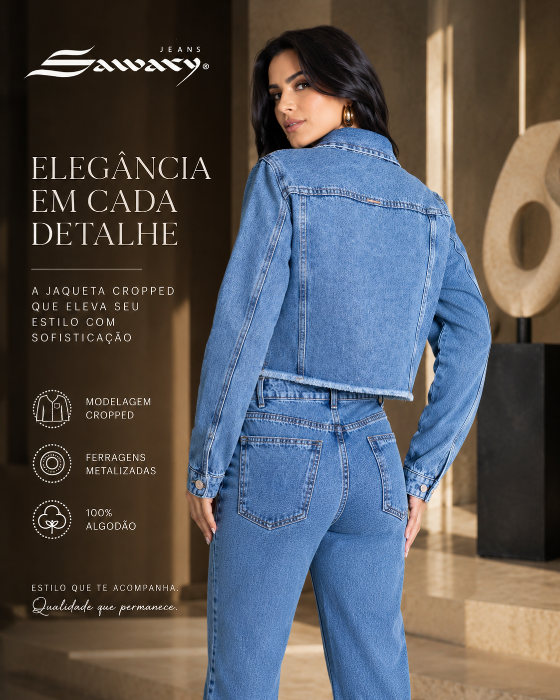 Jaqueta Jeans Sawary - 283251    (No Lycra)