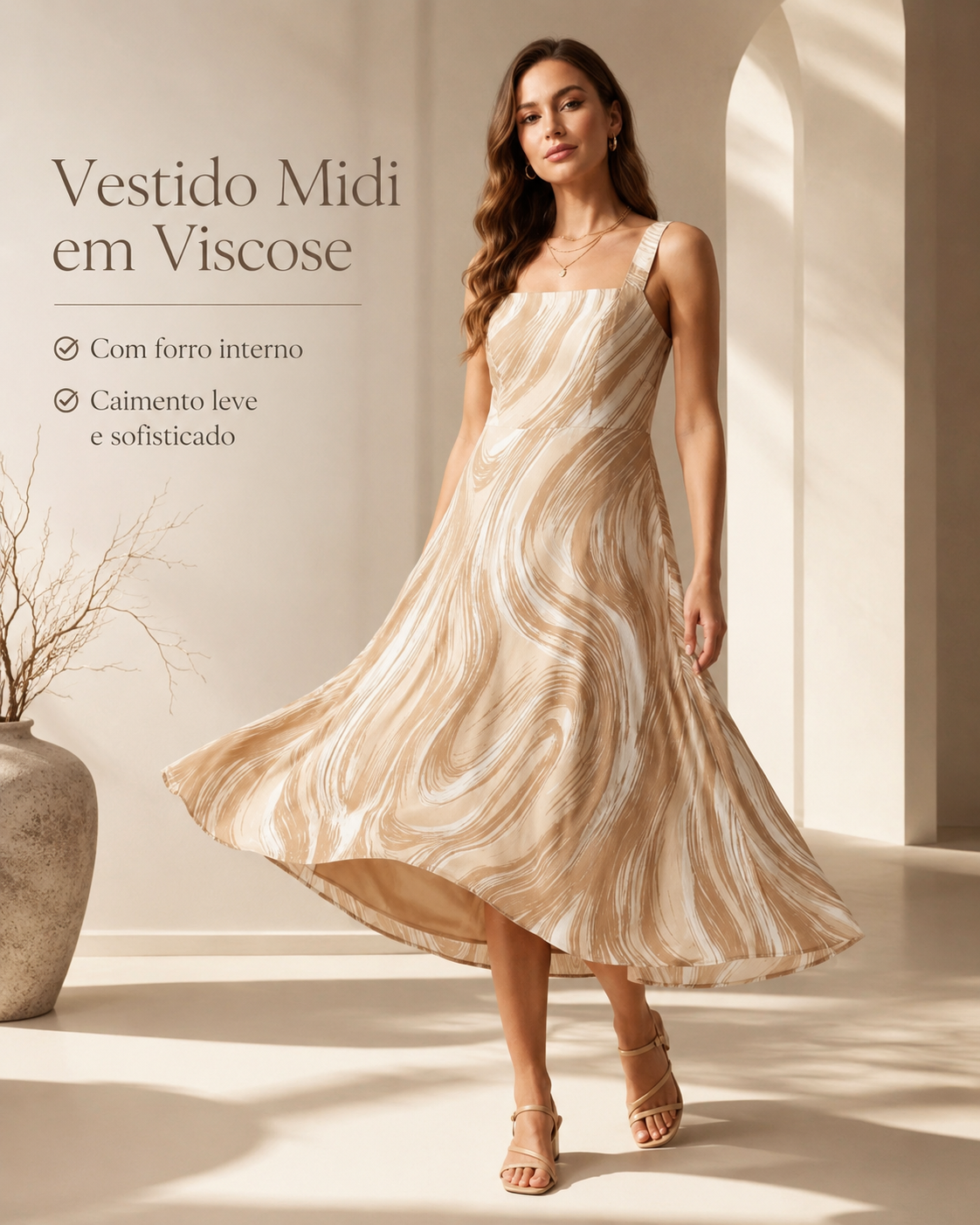 Vestido Midi em Viscose - Ref: H80457