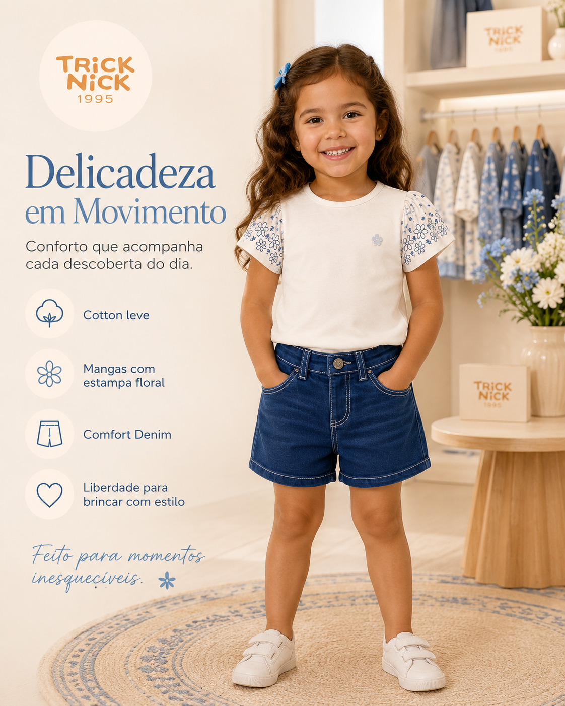 Conjunto Infantil Blusa Com Shorts Trick Nick 1171531