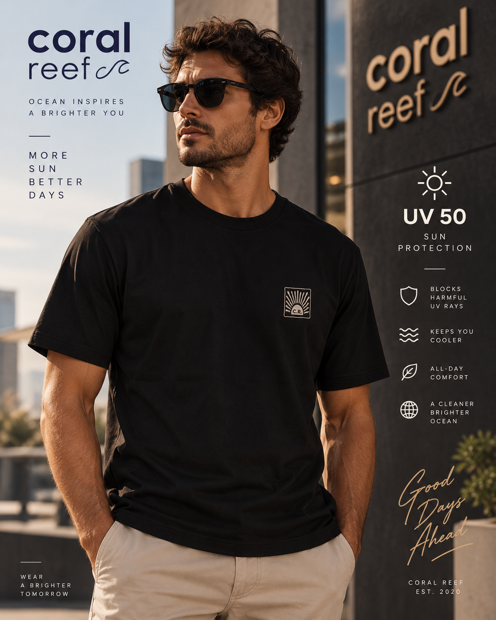 Blusa masculina Coral Reef